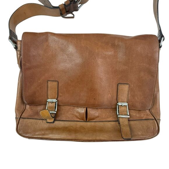 Frye Oliver Leather Messenger Bag Work School Travel Computer Laptop - Picture 2 of 16